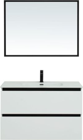 Комплект мебели для ванной De Aqua Ариетта NEW 100 белый матовый