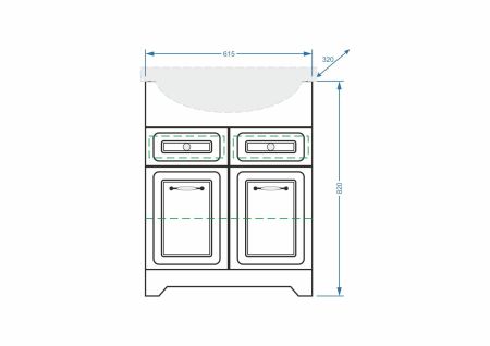 Тумба "Кармела 65", ольха белая, Байкал 65, артикул SP-00000173