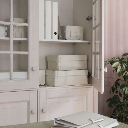 ADJ Корзинка Mini Bottega, 12x19xH13 см., цвет: панна котта/белый, артикул 1012.16/10