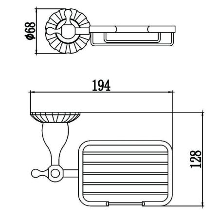 Мыльница Savol S-08932C, бронза, артикул S-08932C