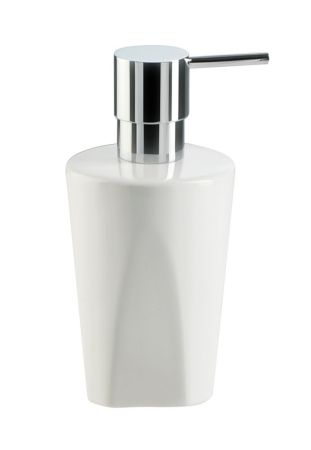 Stil Haus Liz, настольный керамический дозатор, цвет хром - белая керамика, артикул LZ30AP(08-BI)