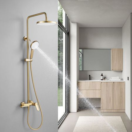 Душевая система Shevanik S4336G, золотой сатин, артикул S4336G