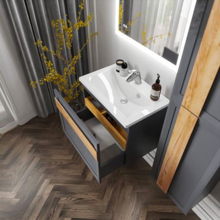 Комплект мебели для ванной Бриклаер БЕРЛИН 70SD, оникс серый, артикул БЕРЛИН 70SD