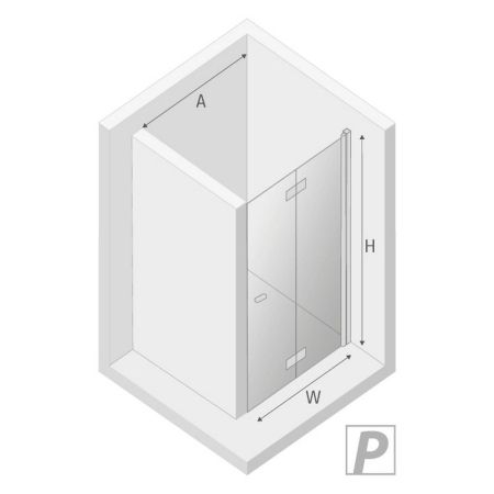 Дверь в нишу NEW TRENDY NEW SOLEO BLACK складные R 80x195 D-0222A (черный), артикул D-0222A