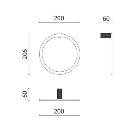OASIS DEFILE Полотенцедержатель-кольцо, цвет хром, артикул 0AGD003CR