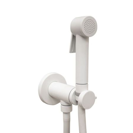 BOSSINI PALOMA Гигиенический душ с прогрессивным смесителем, лейка пластиковая, шланг Cromolux, цвет белый матовый, артикул E37015B.045