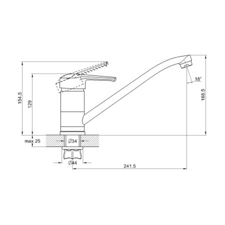 Смеситель для кухни G.Lauf LWZ4-A182, хром
