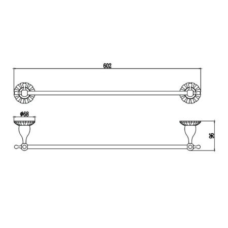 Полотенцедержатель Savol S-08924C, бронза, артикул S-08924C