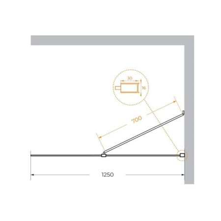 Душевая перегородка CEZARES LIBERTA-L-1-TB, артикул LIBERTA-L-1-TB-85-C-NERO