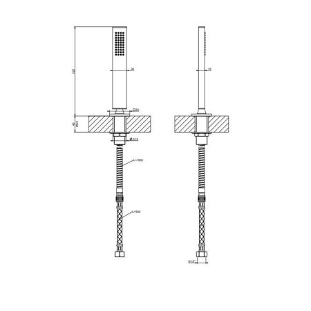 Gessi Rettangolo Душевая лейка выдвигающаяся, с держателем, цвет: черный, артикул 20127#299