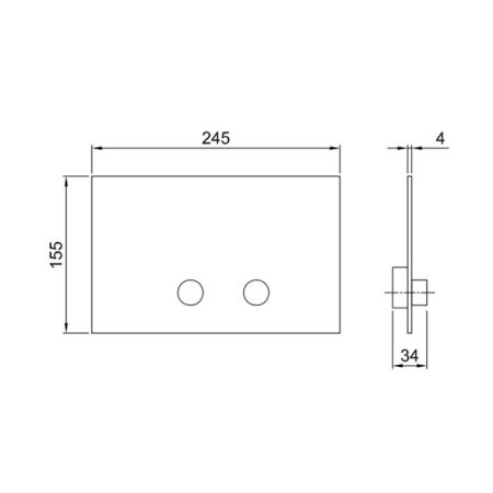 Fantini AF/21 Клавиша смыва 155х245 мм, цвет нержавеющая сталь, артикул 91 38 8402