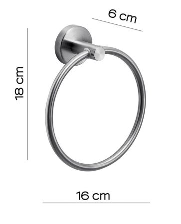 Gedy Project, полотенцедержатель-кольцо, цвет зачищенный хром, артикул 5070(38)