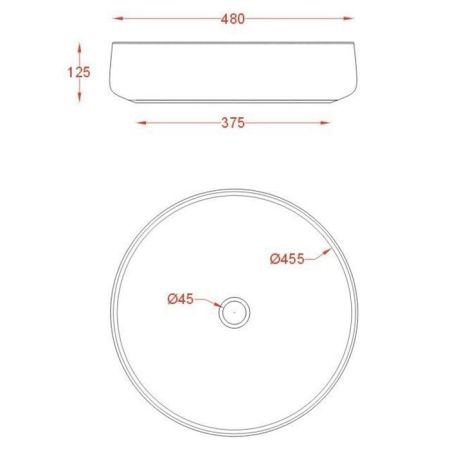 ARTCERAM COGNAC Раковина настольная Ø 48 см, цвет матовый белый, Saniglaze, артикул COL002 05 34