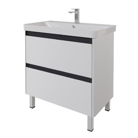 Тумба с раковиной подвесная/напольная Dreja Luxury Plus 80 см, белый, артикул 99.2031-com