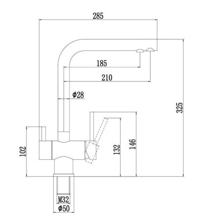 Смеситель для кухни с подключением фильтра воды Fmark FS1362L, сатин