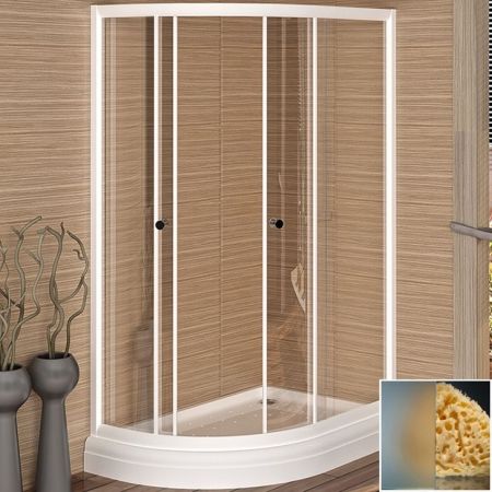 Душевой уголок Radomir 116x76 1-09-1-0-0-0081 профиль Белый стекло матовое, артикул 1-09-1-0-0-0081