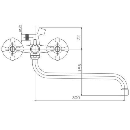 Смеситель для ванны Cron CN2208-8, белый