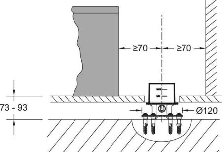 97904D-NF база для напольной установки смесителя AVID (хром), артикул 97904D-NF