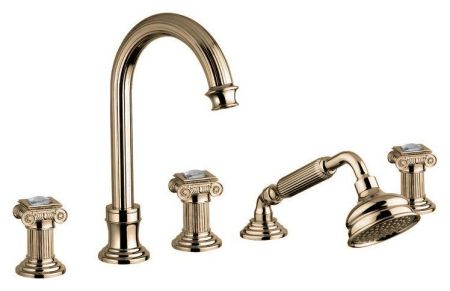 Смеситель на борт ванны с выдвижным душем и переключателем CEZARES OLIMP-BVD, артикул OLIMP-BVD-01-O