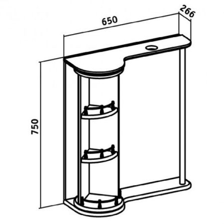 Зеркало со шкафом Runo Секрет 65 4620750021573 с подсветкой Белое