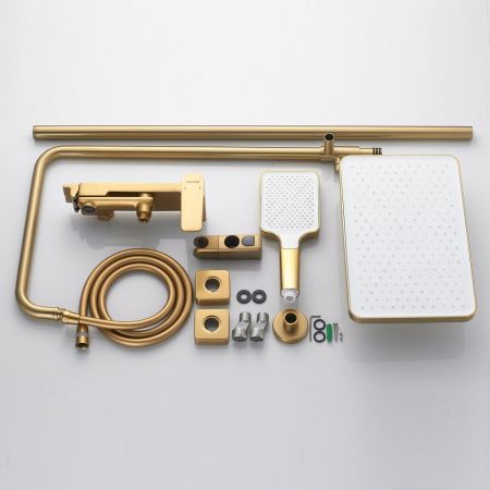 Душевая система Shevanik S4226G, золотой сатин