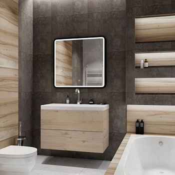 База под раковину подвесная с двумя выкатными ящиками, 800x450x550, AM-Verona-Push-800-2C-SO-GP-TS