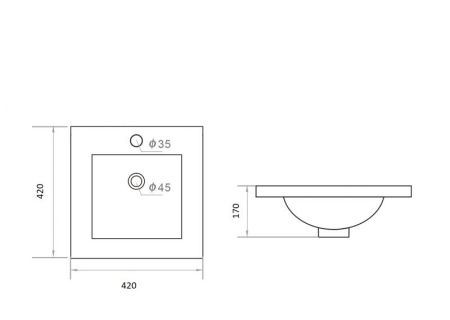 Раковина Orange 41 B03-410W Белая