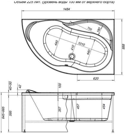 Акриловая ванна Aquanet Graciosa 150x90 R, артикул 00203941