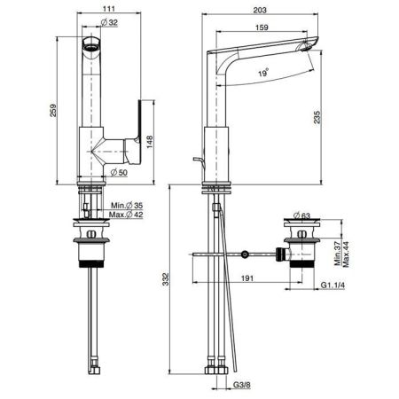 FIMA|Carlo Frattini Mast Смеситель для раковины, вращающийся излив, с донным клапаном, цвет белый матовый, артикул F3151FBS