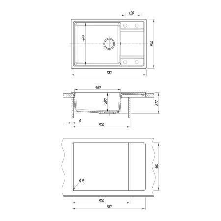 Кухонная мойка Florentina ЛИПСИ 20.505.D0780.107, песочный, артикул 20.505.D0780.107