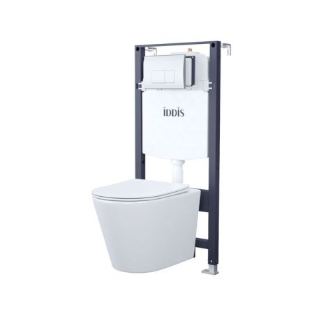 Комплект 3в1: подвесной унитаз, инсталляция и клавиша смыва IDDIS Basic (BASC010i73), артикул BASC010i73