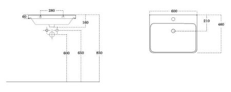 Раковина для тумбы Sanovit Luxury 60 11060-KL, артикул 11060-KL