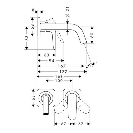 AX Citterio M Смеситель для раковины , цвет полированное золото, артикул 34113990