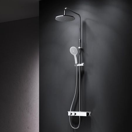 F0750A400 Inspire V2.0, душевая система, набор: см-ль д/душа с термостатом, верхний душ d 250 мм, ру F0750A400 Inspire V2.0, душевая система, набор: см-ль д/душа с термостатом, верхний душ d 250 мм, ру