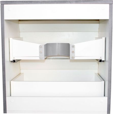 Тумба подвесная "Атлантика 60", Люкс бетон темный, (2 ящ.), со столешницей, PLUS