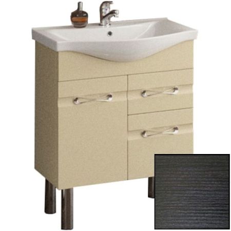 Тумба с раковиной SanVit Прима 65 kprim065 с фактурой под дерево прямые ручки Венге, артикул kprim065