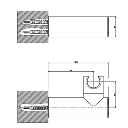Gessi Emporio Emporio shower Держатель для душевой лейки поворотный, цвет: Chrome, артикул 47277#031