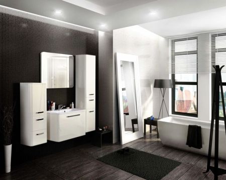 Тумба под раковину Акватон Валенсия 75 1A123601VAG30 глянцевая, белый жемчуг, артикул 1A123601VAG30