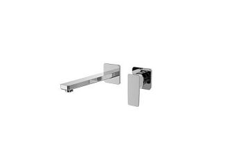 Fiore Dark, встраиваемый в стену однорычажный смеситель для раковины (излив 21 см), без донного клапана, цвет черный матовый