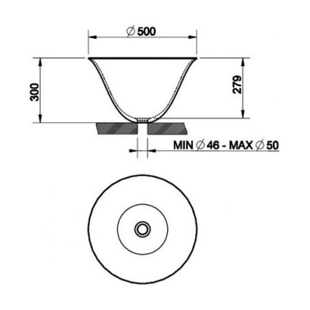 Gessi Goccia Раковина накладная керамическая Ø50см, h=30см, цвет: белый, артикул 39133#519