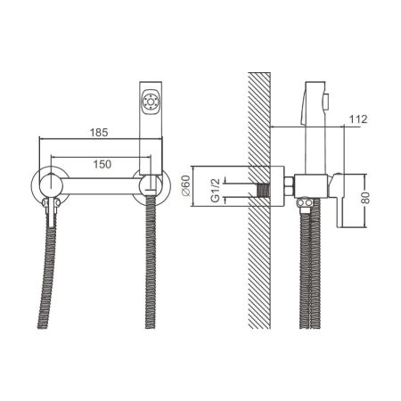 Гигиенический душ со смесителем BELZ B55803-5, брашированное золото