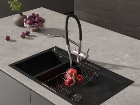 Смеситель для кухни Cersanit VIVO однорычажный с фильтром с гибким изливом сатин (64837), артикул 64837