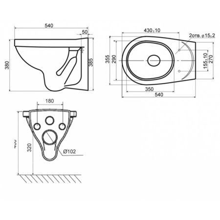 Комплект BERGES для монтажа подвесного унитаза OPTIM PS: инсталляция NOVUM525, кнопка L1, унитаз  с сидением