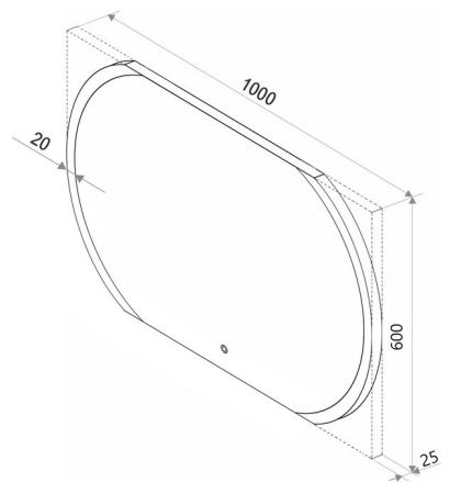 Зеркало Бриклаер Вега/Мальта 100 овал сенсор на зеркале, артикул 4627125415609
