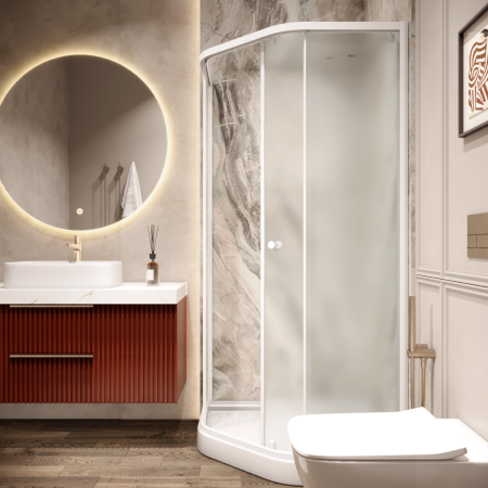 Уголок ZEР911FR душевой PARLY с поддоном (90х90х197)