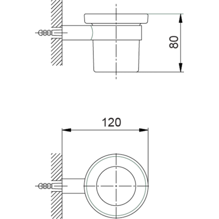 CISAL System Стакан подвесной, цвет матовое стекло/хром, артикул SY09050021