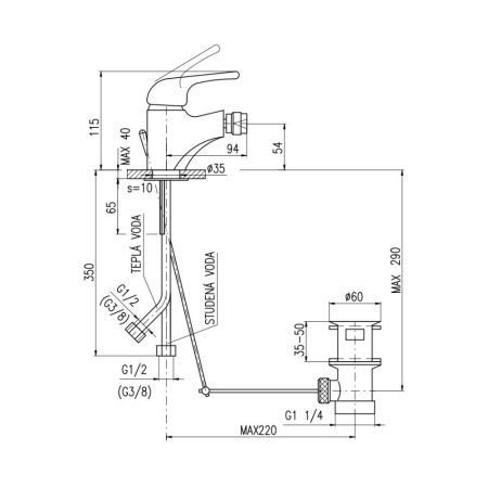 Смеситель для биде Rav Slezak SAZAVA SA045.5, хром, артикул SA045.5