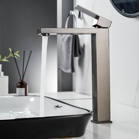 Смеситель для раковины Shevanik S7011T, оружейная сталь, артикул S7011T