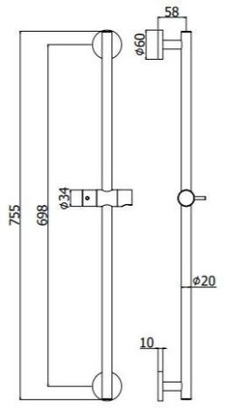 Душевая штанга Paffoni Life ZSAL116NO черный матовый