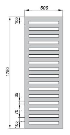 Электрический полотенцесушитель Zehnder Metropolitan Bar MEPE-180-050/ID Белый
